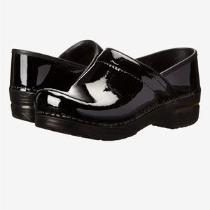 Dansko black patent clog